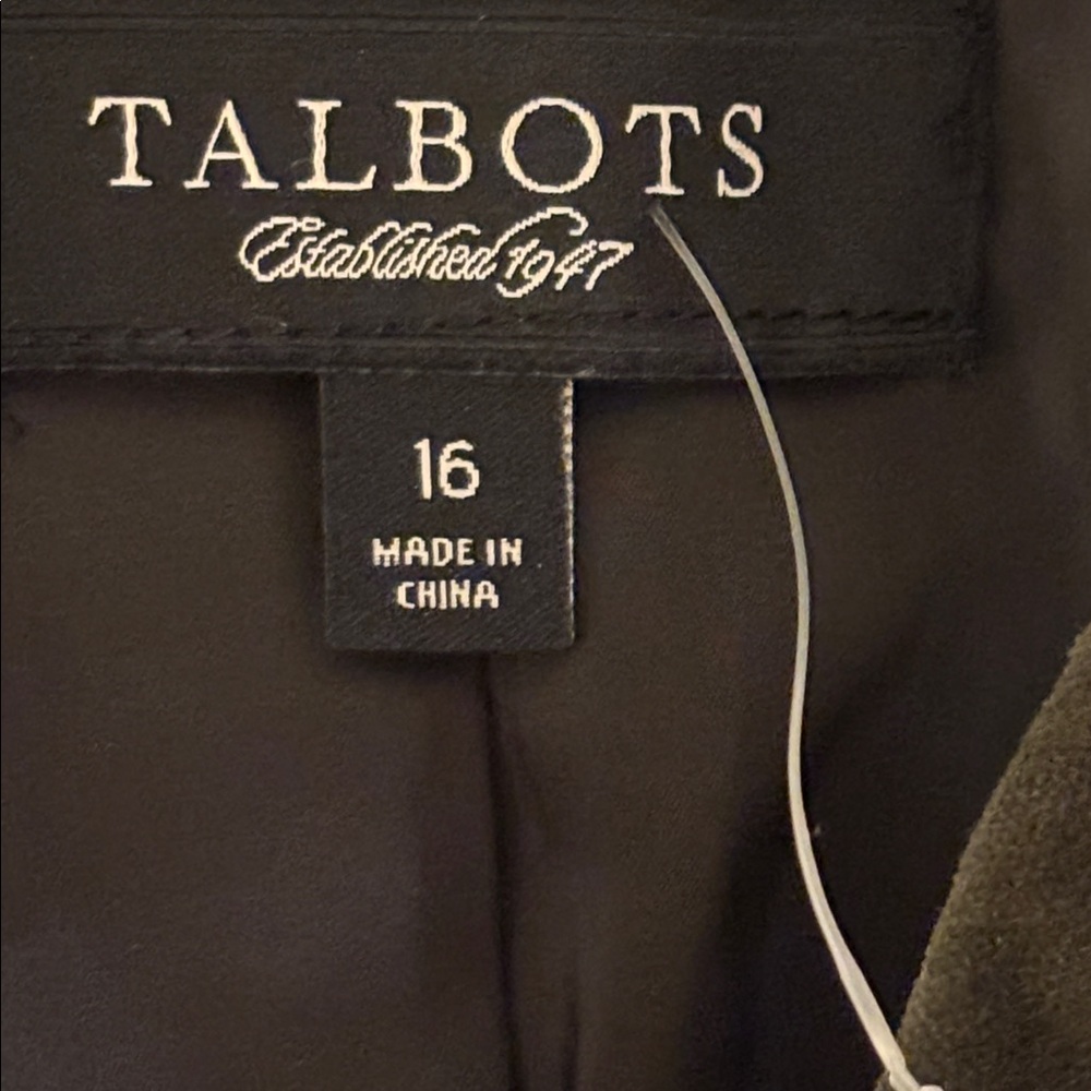 Talbots Velvet Military Jacket Sz 16 Dark Green/Olive Color NWOT - Picture 5 of 9